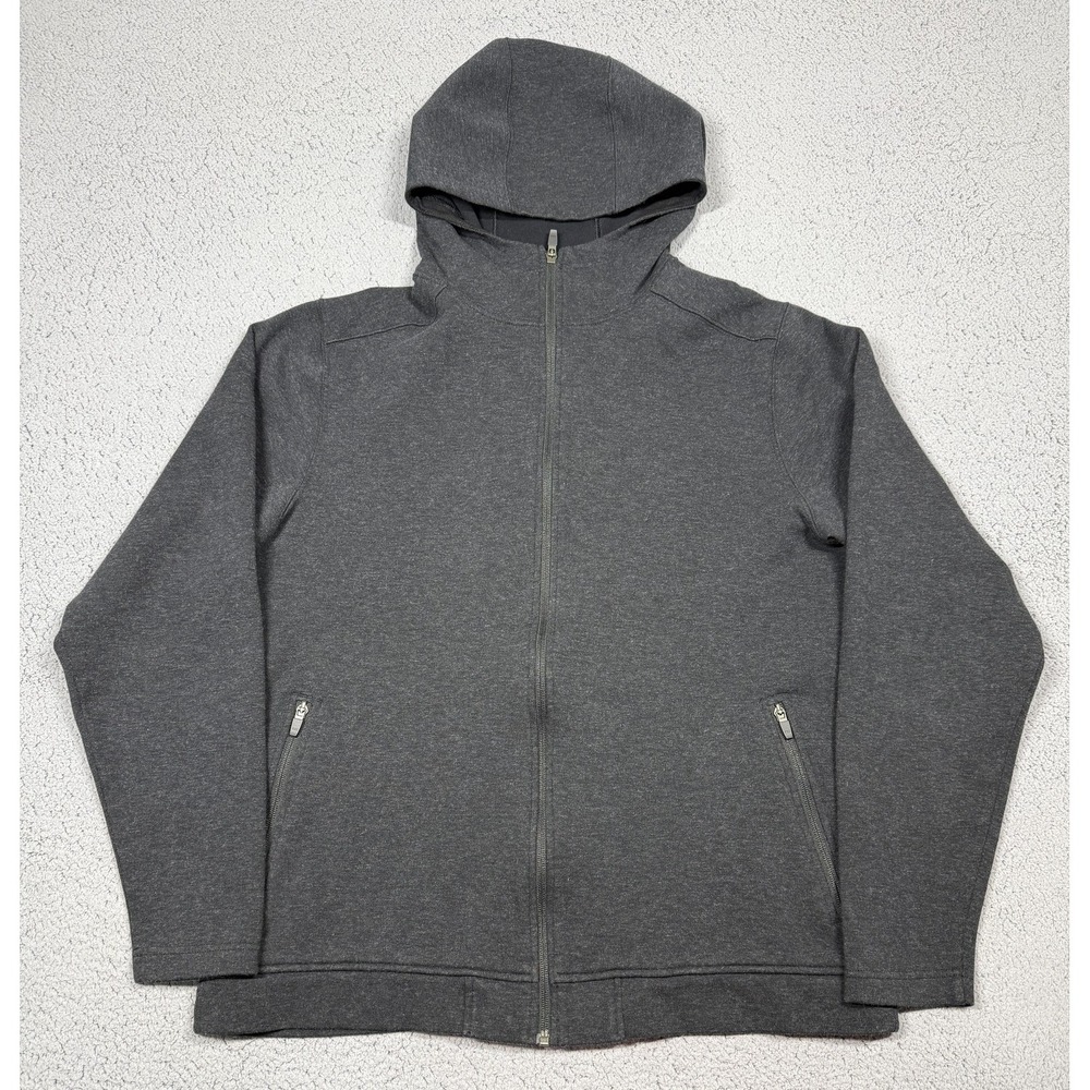 ExOfficio Hoodie Mens XL Gray Full Zip Knit Lined Pockets Jacket Casual Malaysia